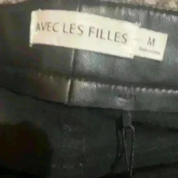 Avec Les Files NwT Anthropologie Leg Faux Leather Pant Black Size M - Picture 3 of 5